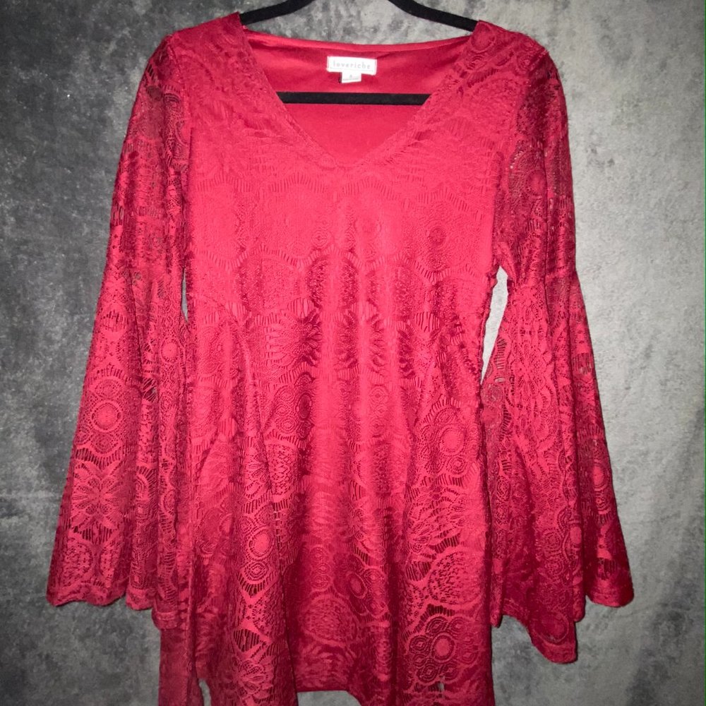 red lace aline dress